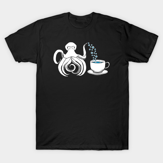 Trippy Octopus Little Teapot with Eyeball Bubble Tea T-Shirt by Ciara Shortall Art